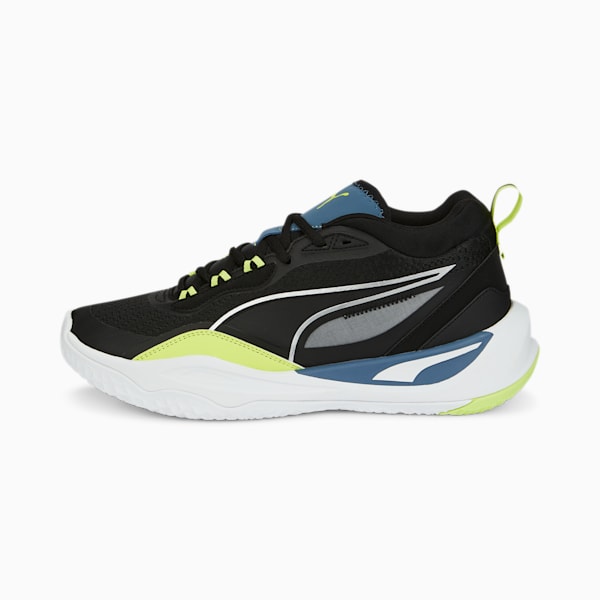 Playmaker in Motion Unisex Sneakers, Puma Black-Puma Silver-Light Lime-Puma White-Evening Sky, extralarge-IND