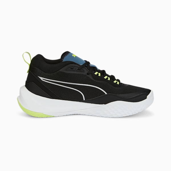 Playmaker in Motion Unisex Sneakers, Puma Black-Puma Silver-Light Lime-Puma White-Evening Sky, extralarge-IND