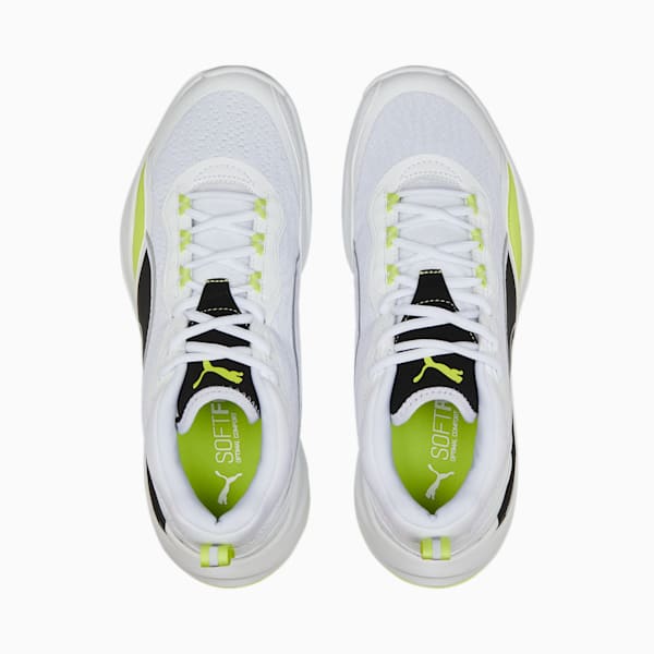 Playmaker in Motion Unisex Sneakers, Puma White-Puma Black-Puma Silver-Light Lime, extralarge-IND