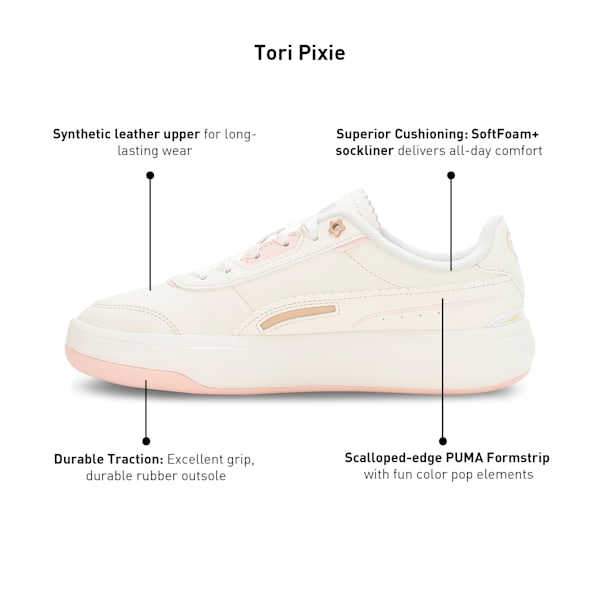 Tori Pixie Women's Sneakers, Pristine-Light Sand-Island Pink, extralarge-IND