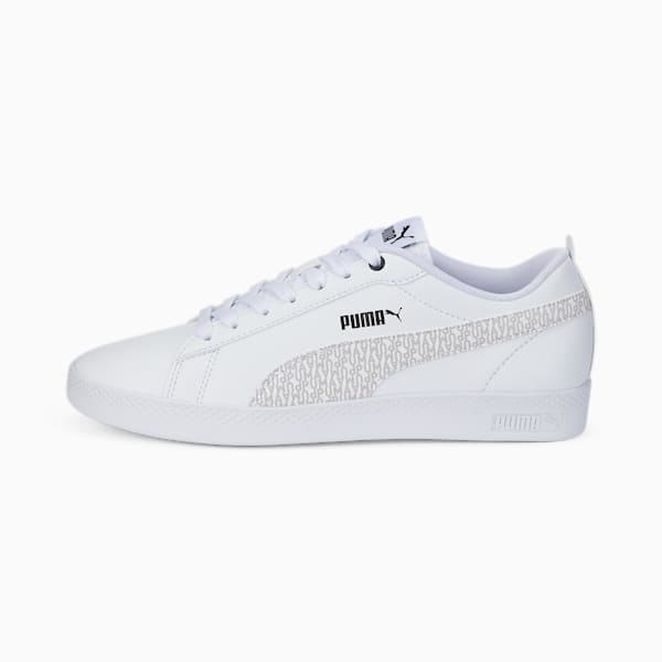 Smash v2 Mono Women's Sneakers, Puma White-Gray Violet-Puma Black, extralarge-IND