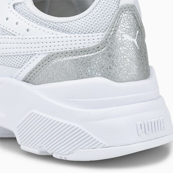 Cassia Distressed Sneakers Women, Puma White-Puma White-Puma Silver