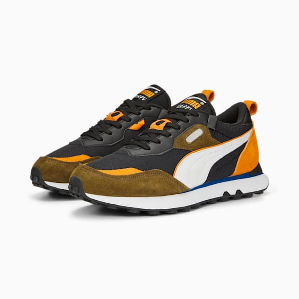 Rider Future Vintage Men's Sneakers, Puma Black-Orange Brick, extralarge