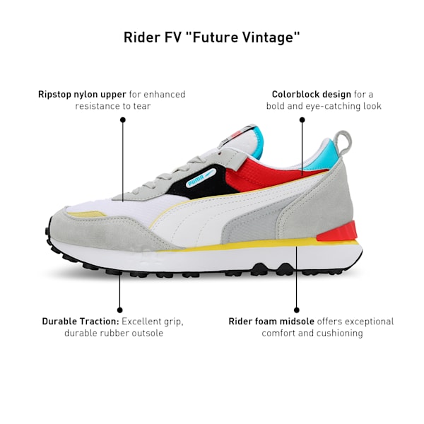Rider Future Vintage Sneakers, Ash Gray-For All Time Red, extralarge-IND