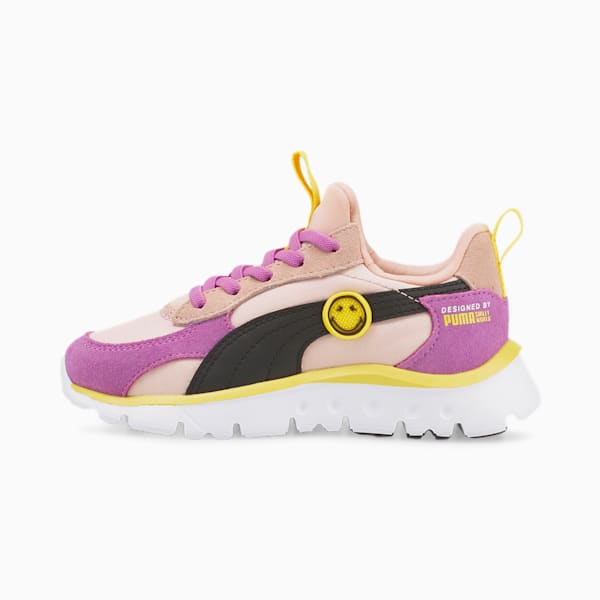 キッズ PUMA x SMILEYWORLD WR フレックス スリッポン スニーカー 17-21cm, Rose Quartz-Mauve Pop-Puma Black