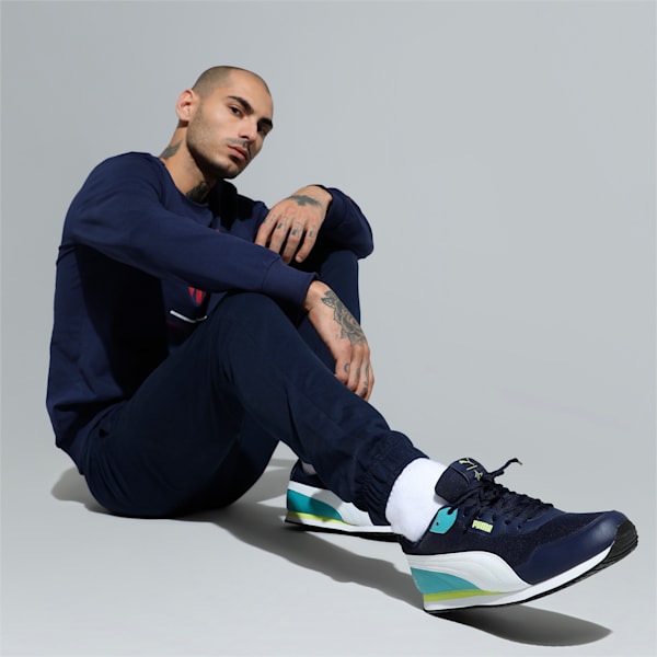 PUMAx1DER Denver Men's Shoes, Peacoat-Puma White-Fizzy Lime-Porcelain, extralarge-IND