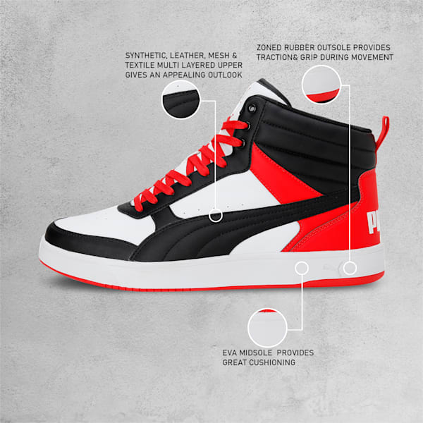Puma red high top sneakers deals