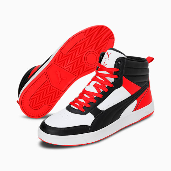 Red puma high top shoes top
