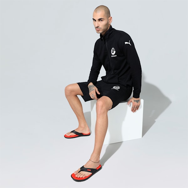 PUMAx1DER Chandler Unisex Flip-Flops, Puma Black-Cherry Tomato, extralarge-IND