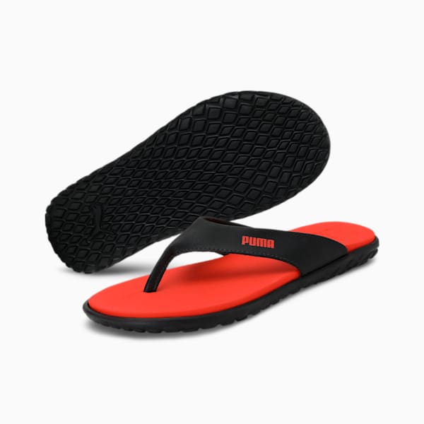 PUMAx1DER Chandler Unisex Flip-Flops, Puma Black-Cherry Tomato, extralarge-IND