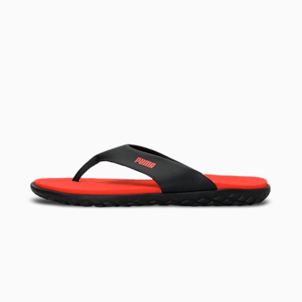 PUMAx1DER Chandler Unisex Flip-Flops, Puma Black-Cherry Tomato, extralarge-IND