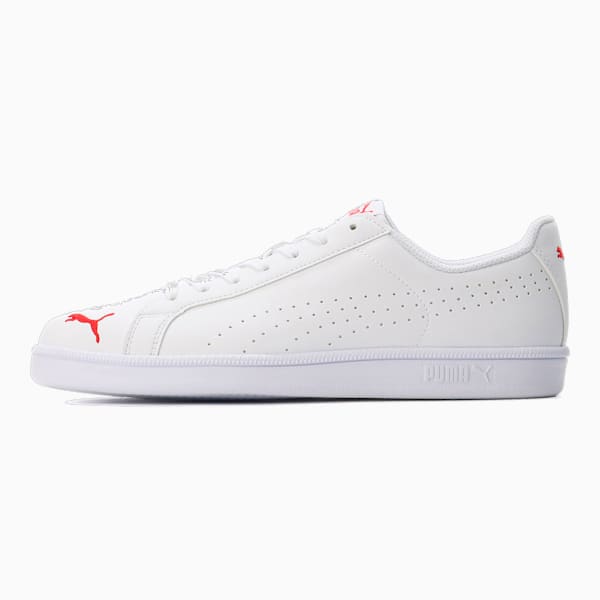 ユニセックス プーマ スマッシュキャット パーフ FS SL スニーカー, Puma White-High Risk Red, extralarge-JPN