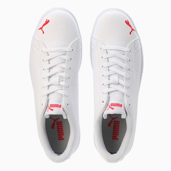 ユニセックス プーマ スマッシュキャット パーフ FS SL スニーカー, Puma White-High Risk Red, extralarge-JPN