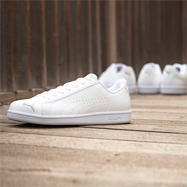 ユニセックス プーマ スマッシュキャット パーフ FS SL スニーカー, Puma White-Puma Silver, extralarge-JPN