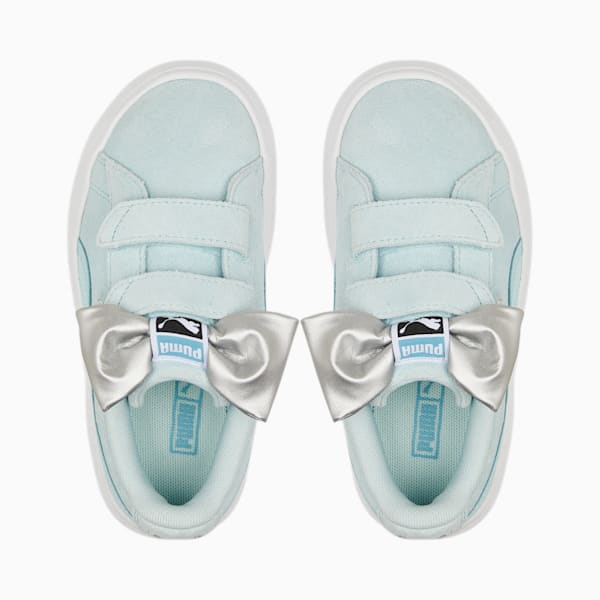 Suede Classic Light Flex Bow V Little Kids' Shoes, Light Aqua-Puma White