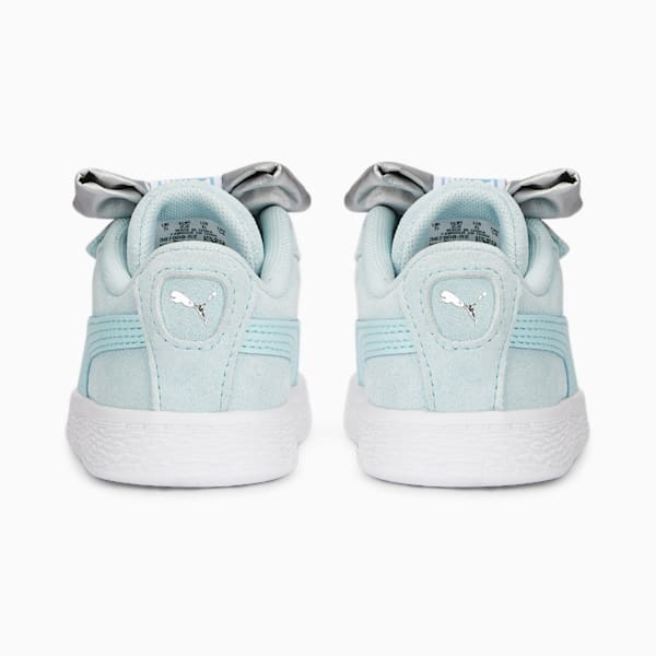 Suede Classic Light Flex Bow V Toddler Shoes, Light Aqua-Puma White, extralarge