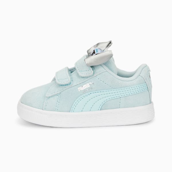 Zapatos deportivos de gamuza Classic Light Flex Bow V para bebé, Light Aqua-Puma White, extralarge