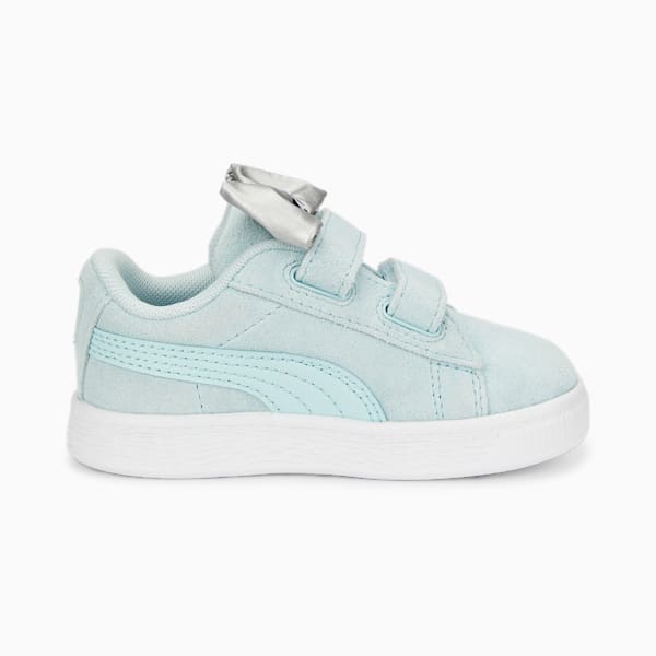 Suede Classic Light Flex Bow V Toddler Shoes, Light Aqua-Puma White, extralarge