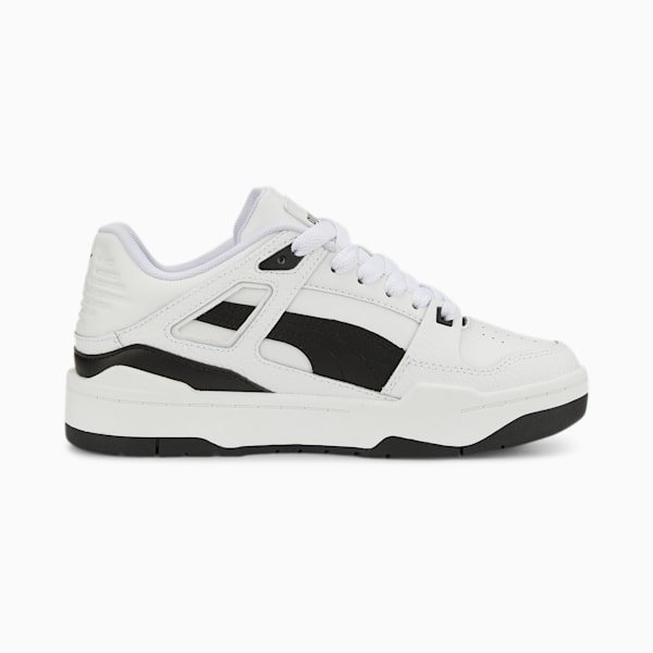 Slipstream Leather Youth Sneakers, Puma White-Puma Black, extralarge-IND