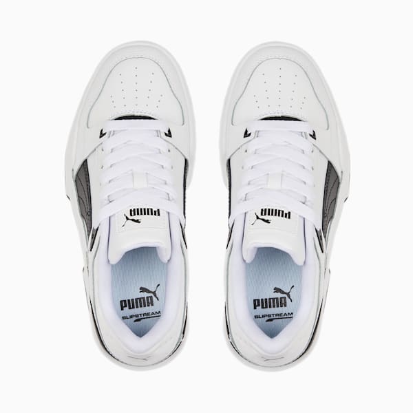 Slipstream Leather Youth Sneakers, Puma White-Puma Black, extralarge-IND