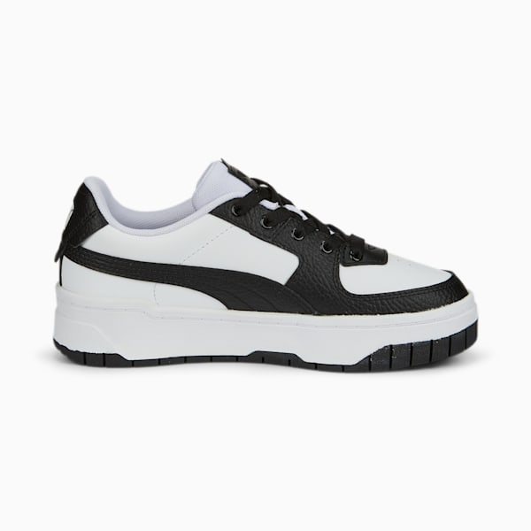 Zapatos deportivos de cuero Cali Dream para jóvenes, Puma White-Puma Black, extralarge