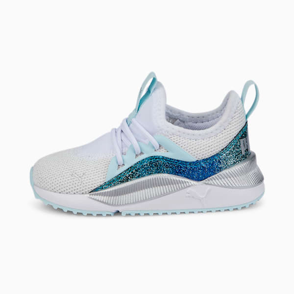 Zapatos deportivos con cierre alternativo Pacer Future Allure Night Out para bebés, Puma White-Light Aqua, extralarge