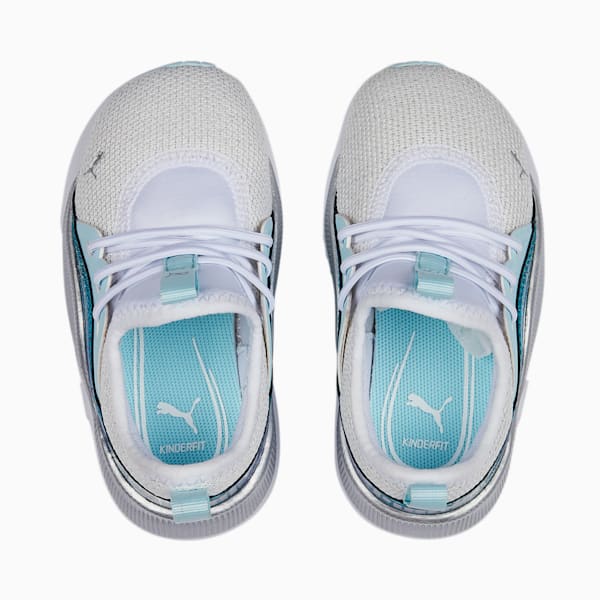 Zapatos deportivos con cierre alternativo Pacer Future Allure Night Out para bebés, Puma White-Light Aqua, extralarge