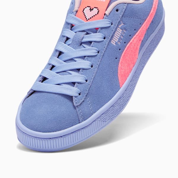 Suede Valentine's Big Kids' Sneakers, Elektro Purple-Ignite Pink, extralarge