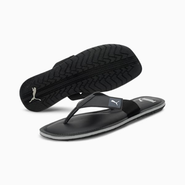 Capster V3 Men's Flip-Flops, Puma Black-Silver-Harbor Mist, extralarge-IND