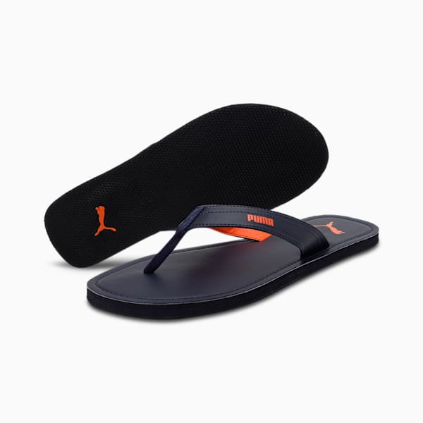 PUMA Wick Men's Open-Toe Flip-Flops, Peacoat-Vibrant Orange-Parisian Night, extralarge-IND