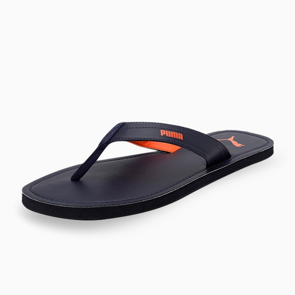 PUMA Wick Men's Open-Toe Flip-Flops, Peacoat-Vibrant Orange-Parisian Night, extralarge-IND