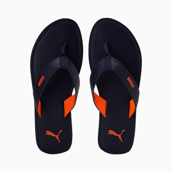PUMA Wick Men's Open-Toe Flip-Flops, Peacoat-Vibrant Orange-Parisian Night, extralarge-IND