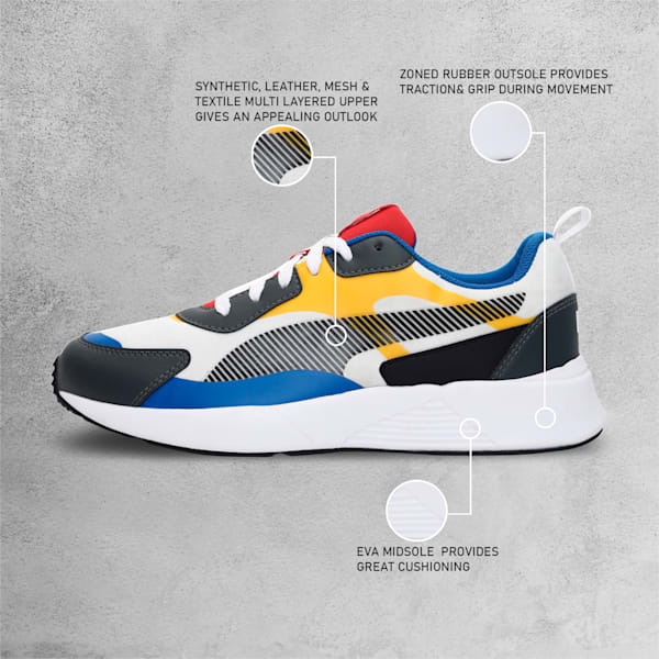 C-Block Men's Sneakers, PUMA Team Royal-High Risk Red-PUMA Black-Spectra Yellow, extralarge-IND