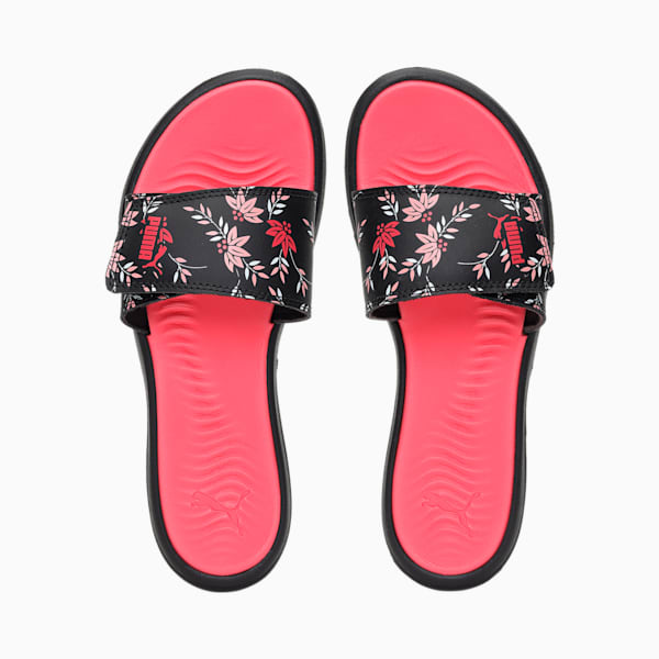 Silvia V2 Women's Slides, Puma Black-Peony-Paradise Pink-Puma White, extralarge-IND