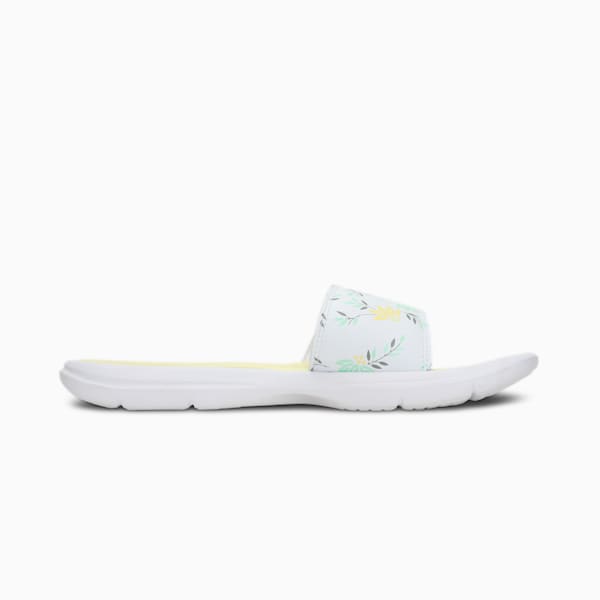 Silvia V2 Women's Slides, Yellow Pear-Puma White-Mist Green-Quarry, extralarge-IND