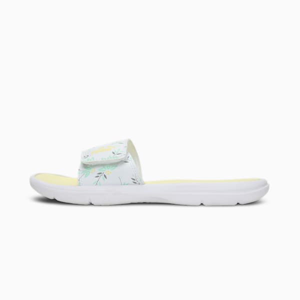 Silvia V2 Women's Slides, Yellow Pear-Puma White-Mist Green-Quarry, extralarge-IND