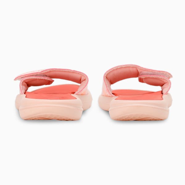 Silvia V2 Women's Slides, Rose Dust-Hibiscus Flower-Orange Peach, extralarge-IND