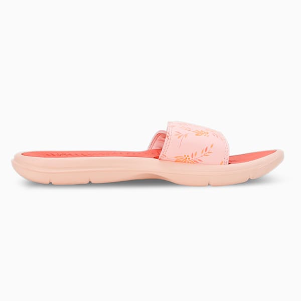 Silvia V2 Women's Slides, Rose Dust-Hibiscus Flower-Orange Peach, extralarge-IND