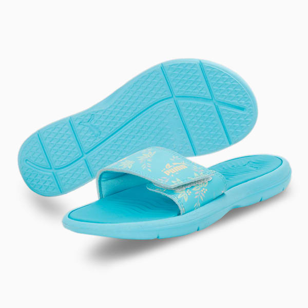 Silvia V2 Women's Slides, Hero Blue-Marble-Light Mint, extralarge-IND