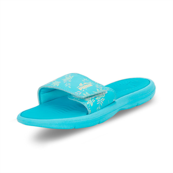 Silvia V2 Women's Slides, Hero Blue-Marble-Light Mint, extralarge-IND