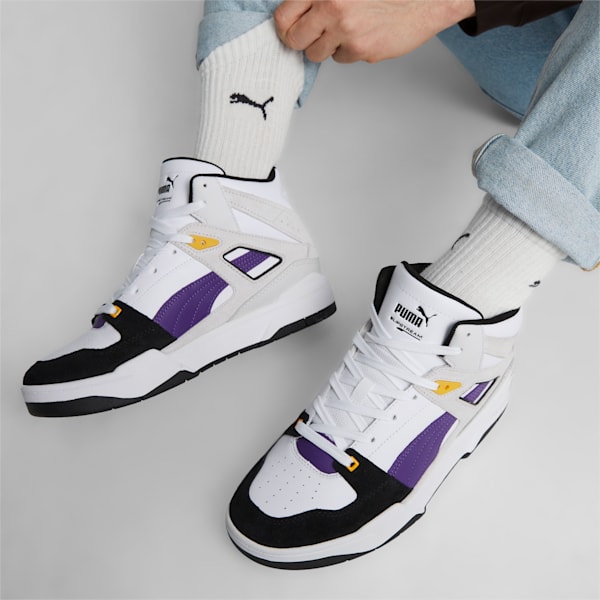 Slipstream Hi Heritage Unisex Sneakers, Puma White-Team Violet, extralarge-IND