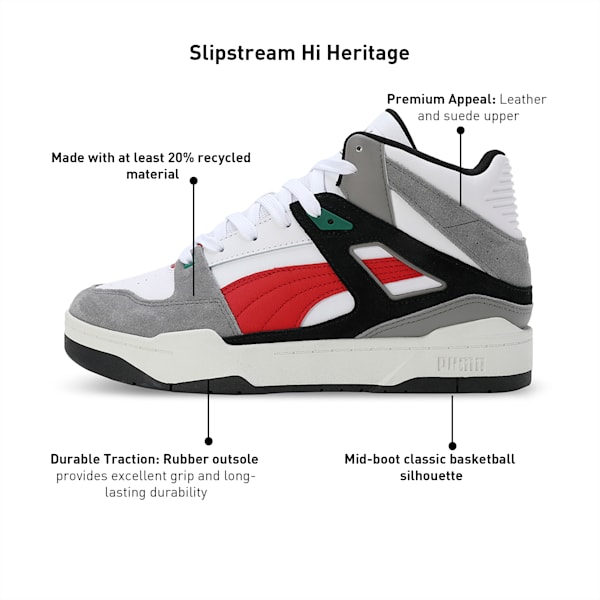 Slipstream Hi Heritage Unisex Sneakers, PUMA White-Stormy Slate-PUMA Black, extralarge-IND