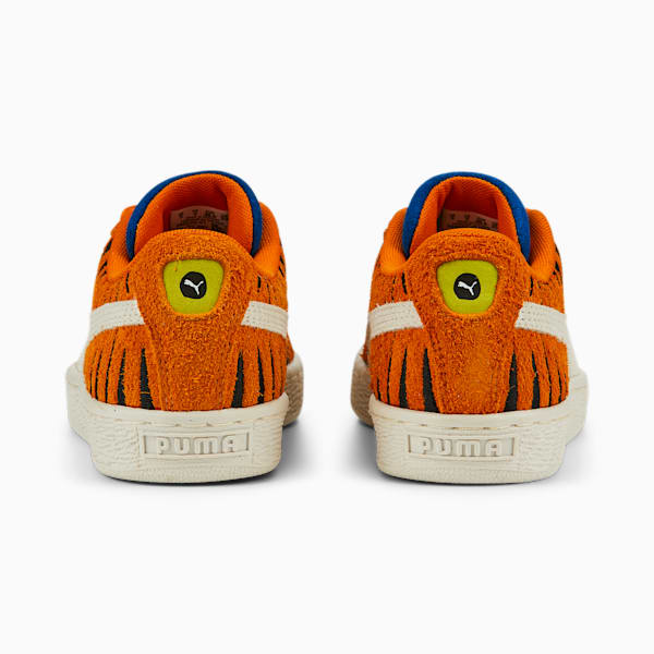 Zapatos deportivos de gamuza PUMA x Tony the Tiger para jóvenes, Flame Orange-Vaporous Gray, extralarge