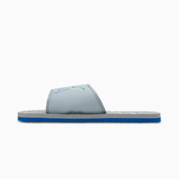 Stellar V6 Men's Slides, Quarry-Fizzy Light-Victoria Blue-PUMA White, extralarge-IND