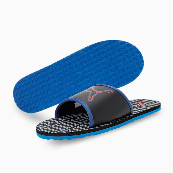 Stellar V6 Men's Slides, PUMA Black-Limoges-High Risk Red, extralarge-IND