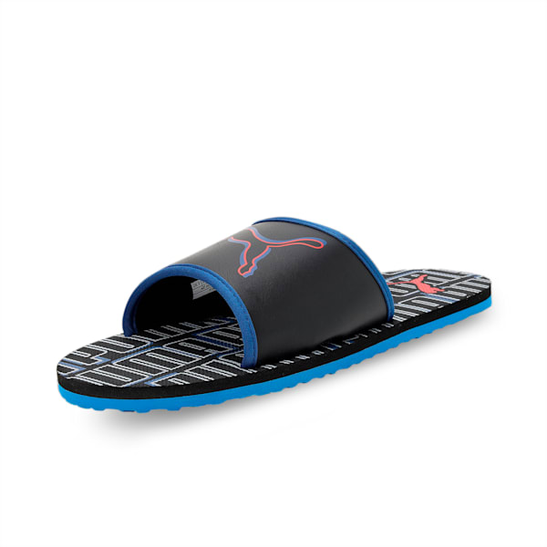 Stellar V6 Men's Slides, PUMA Black-Limoges-High Risk Red, extralarge-IND