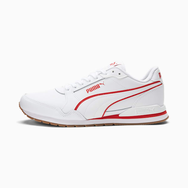 ST Runner v3 Bold Sneaker, Puma White-High Risk Red-Gum, extralarge