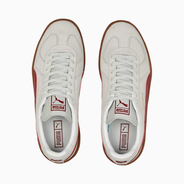 Army Trainer Suede Sneakers, Gray Violet-Intense Red, extralarge-GBR