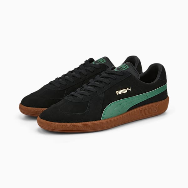 ユニセックス プーマ アーミートレーナー スウェード スニーカー, Puma Black-Deep Forest