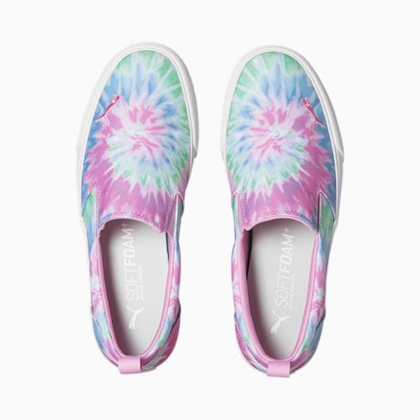 Bari Slip-On Comfort Tie Dye Women's Sneakers, Puma White-Orchid-Spring Crocus